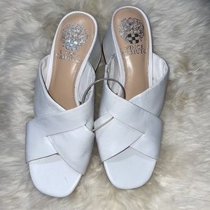 Vince Camuto Genuine Leather Resort Slide Sandals